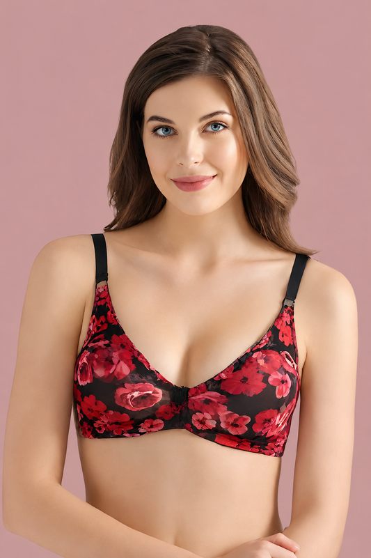 Silky Milky Floral Bra (Printed Bra)