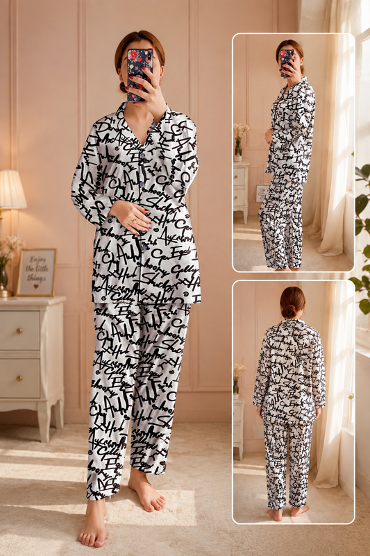 2 Pieces Button Down PJ Set